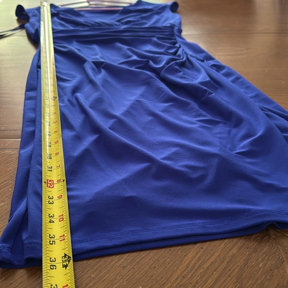 Lauren Ralph Lauren Dress Faux Wrap Cap Sleeve Colbalt Blue size 4 EUC - Picture 12 of 13